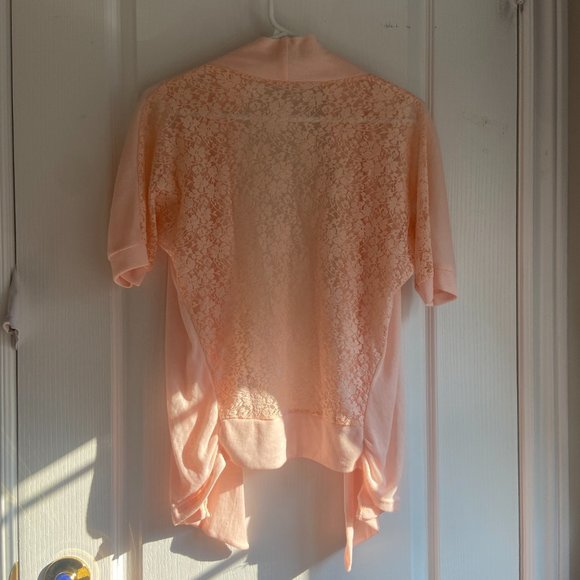 Lace Pink Back Cardigan - Picture 2 of 4